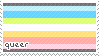 stamp with the queer flag